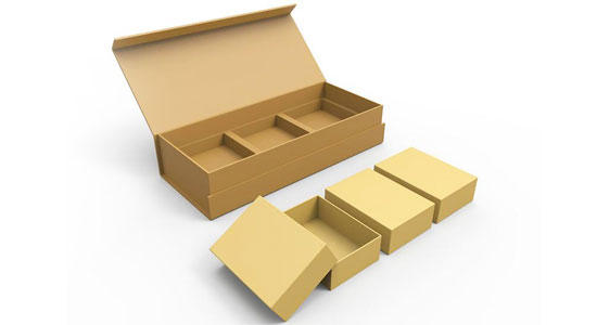 Container packaging material selection and outer color box design